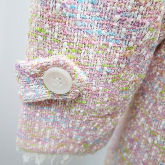 NWT Supply & Demand Pink Rainbow Pastel Bouclé Coat Made in USA of French Fabric - Picture 13 of 16